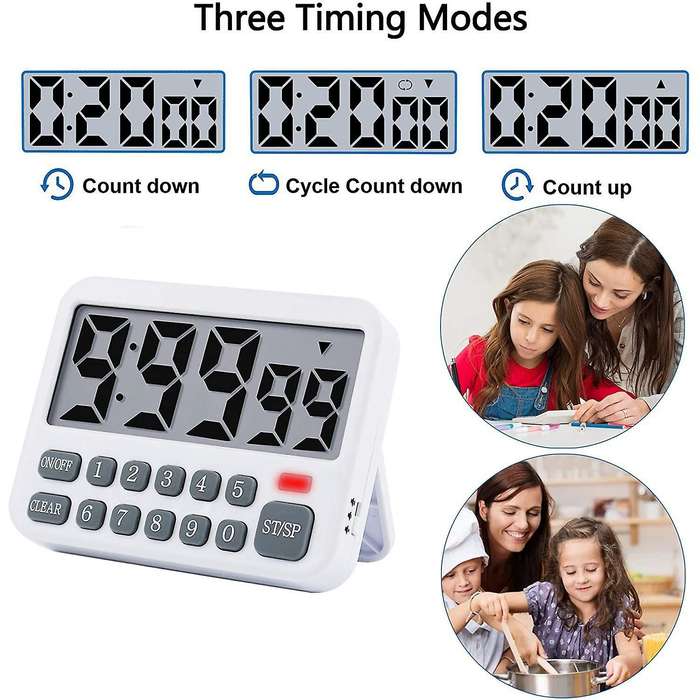Kitchen Timer Digital Kitchen Timer Magnetic Countdown Timer with Loud Alarm Big Digits Back Stand f