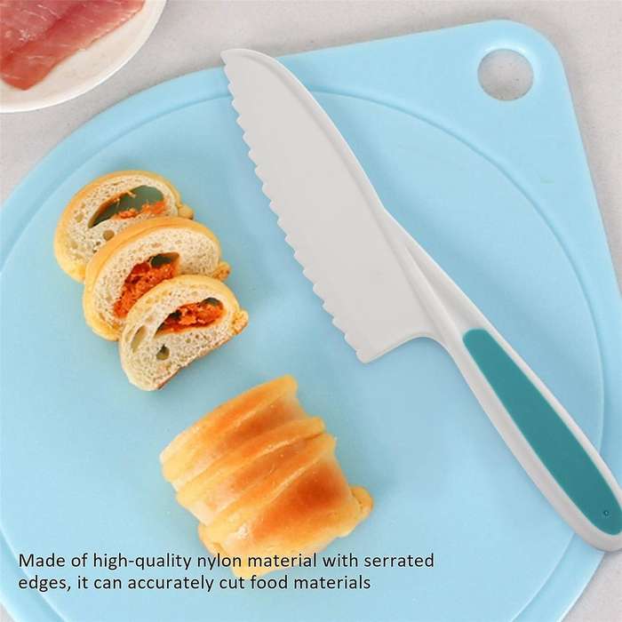 Knives for Kids 3-Piece Nylon Kitchen Baking Knife Set,Children's Cooking Knives Firm Grip, Serrated
