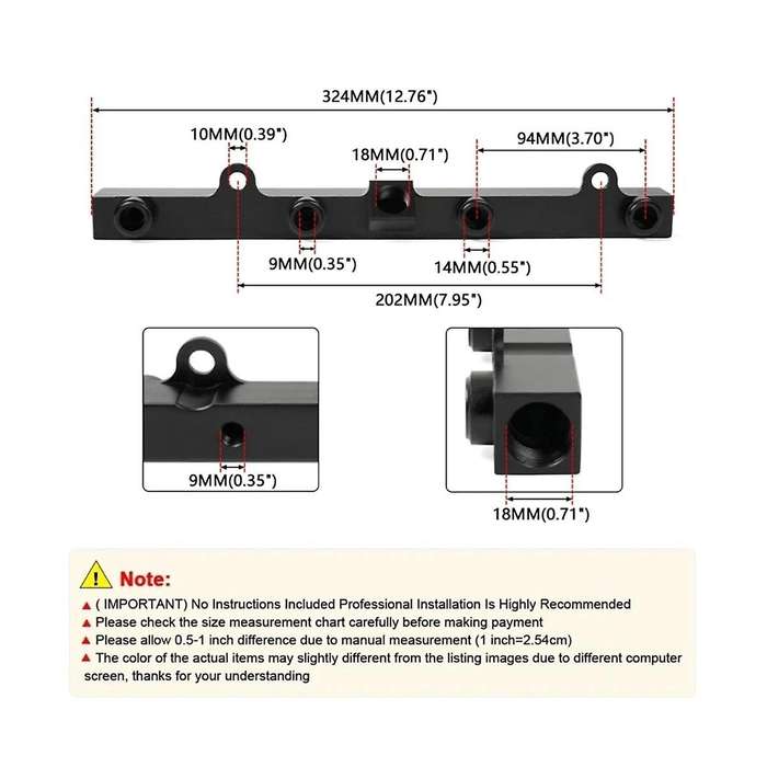 K-series Fuel Rail with Oil Gauge High-flow Fuel Rail for K20-k24 Series
