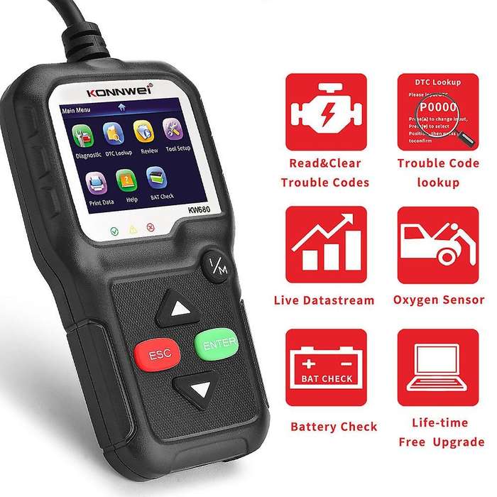 KW680 OBD2 Scanner OBD Car Diagnostic Auto Diagnostic Tool Read Clear Fault Error Codes OBD2 Automot
