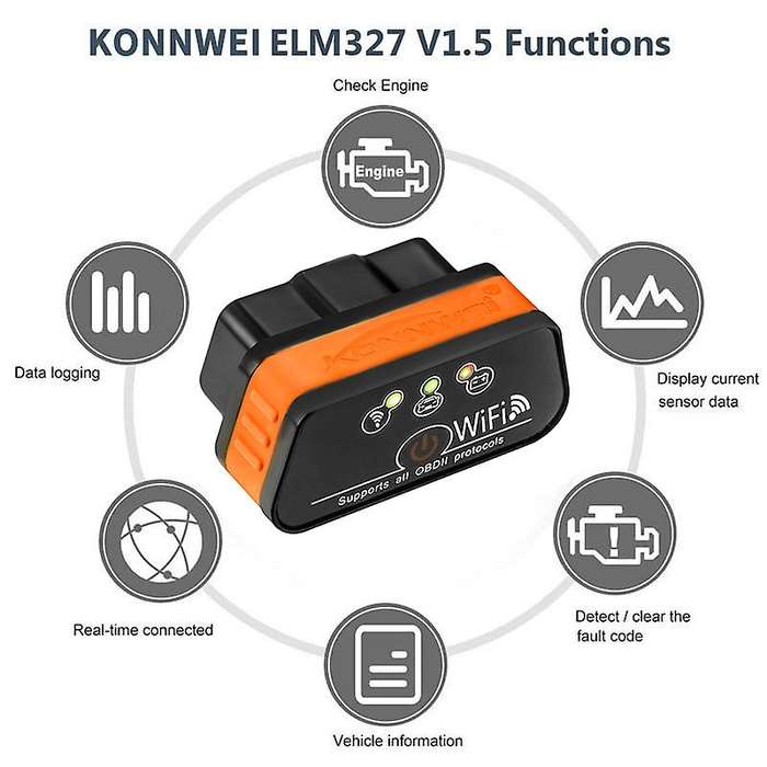 KW901 WiFi OBD2 EOBD Car Fault Scanning Diagnostic Instrument Decoder for Android IOS