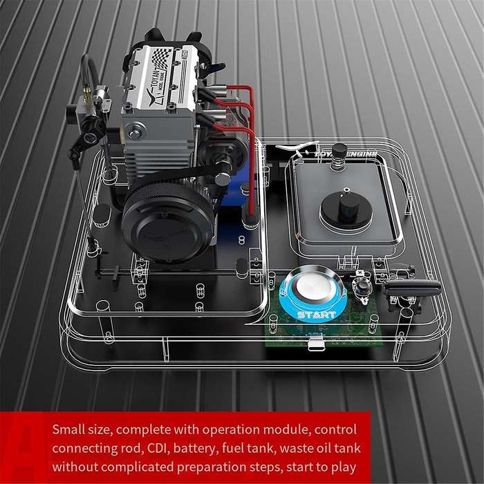 -L200AC Air Cooled Engine Methanol Four Stroke Two Cylinder Engine Model Kit Assembly DIY -L200ACL-X