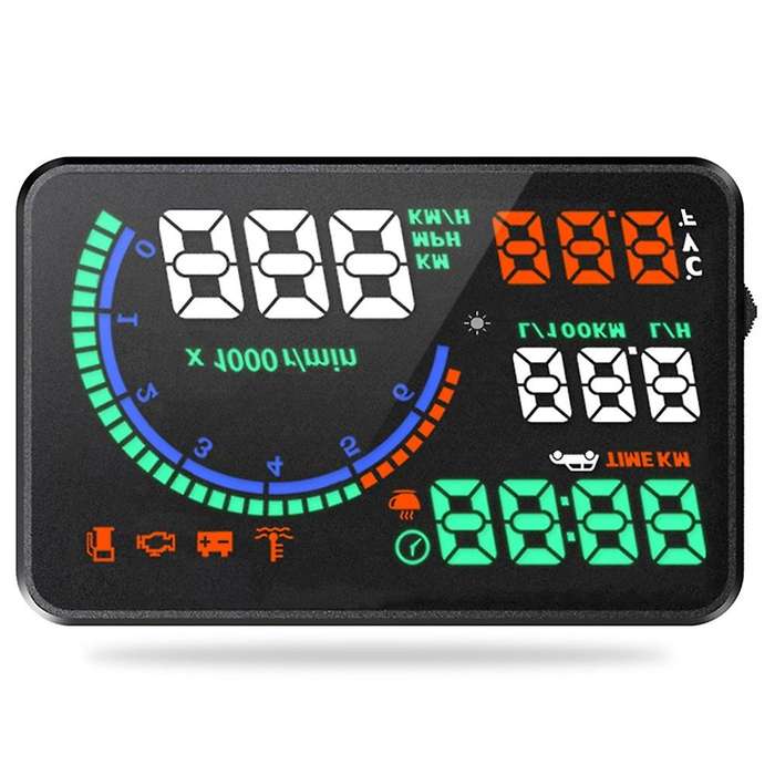 L8 HUD Head Up Display OBD 5.5 Inch Screen MPH/KM Vehicles Speed Warning System