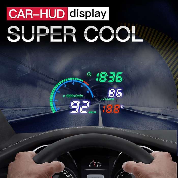 L8 HUD Head Up Display OBD 5.5 Inch Screen MPH/KM Vehicles Speed Warning System
