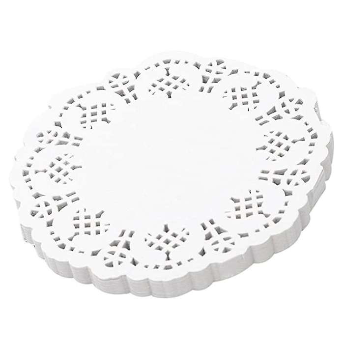 Lace Doilies Paper 100 Pcs,4.5 Inch Decorative Round Placemats,liners for Cake,desserts Baked Treat