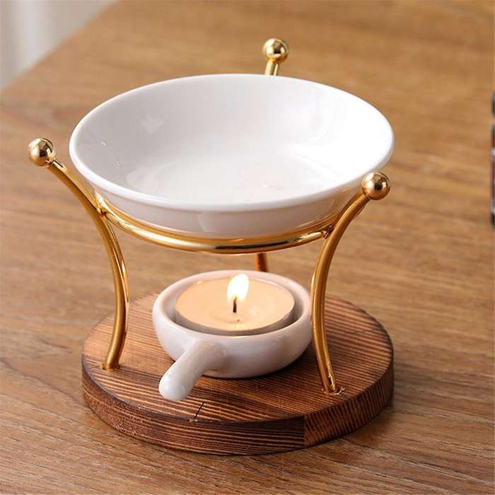 Lamp Stove Essential Oil Burner Ceramics Diffuser Iron Decoration Furnace Holder Office Wax Melt Fir
