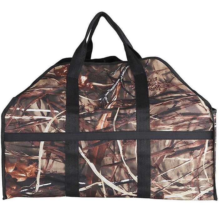 Large Capacity Oxford Fabric Firewood Wood Bag Outdoor Camping Log Carrier Camouflage Portable Bag C