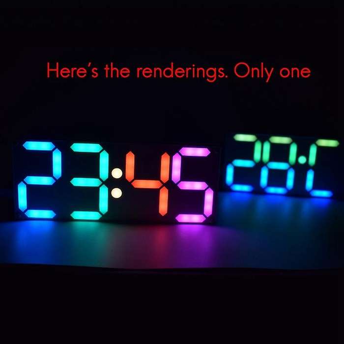 Large Inch Rainbow Color Digital Tube Clock Kit DS3231 Clock DIY Kit with Customizable Color Electro