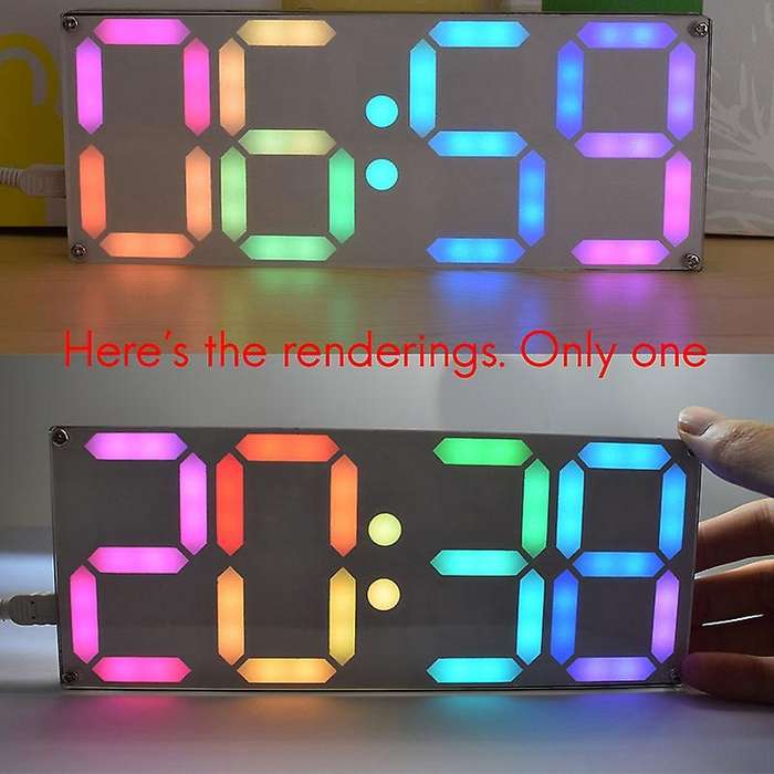 Large Inch Rainbow Color Digital Tube Clock Kit DS3231 Clock DIY Kit with Customizable Color Electro