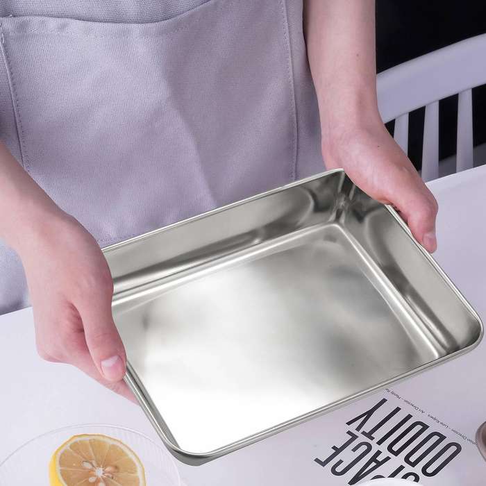 Lasagna 2, Rectangular Cake Deep Baking Sheet Pans Stainless Steel for Lasagna Cake