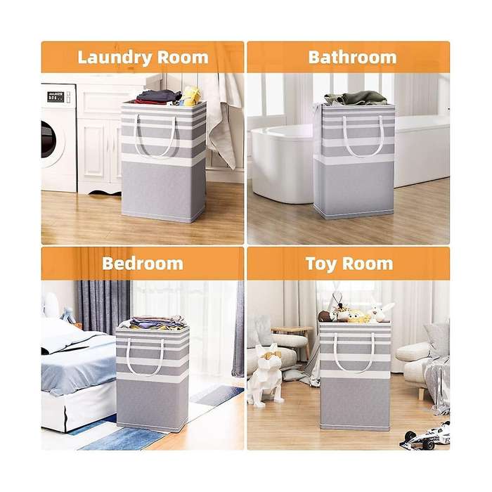 Laundry Basket, 3-pack 75l Waterproof Laundry Hamper, Collapsible Laundry Bag with Extended Handles