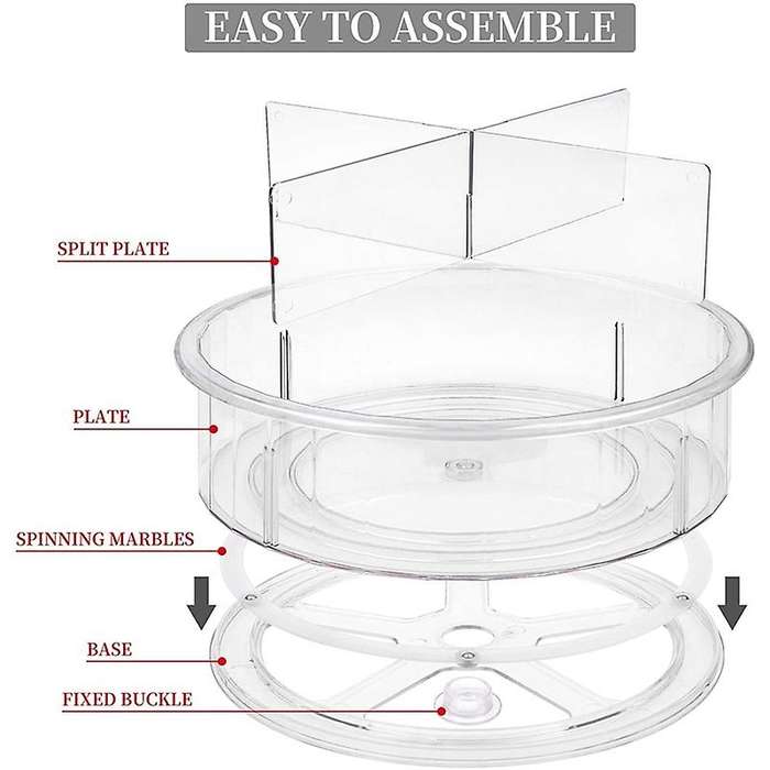 Lazy , Lazy Cabinet Organizer, Organization for Pantry, Countertop, Shelf, Table, Bathroom, Clear
