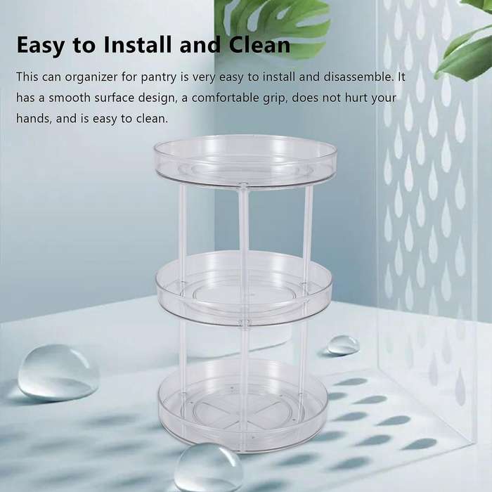 Lazy Turntable Cabinet Organizer,clear Lazy Organizer Rack for Cabinet for Kitchen Bathroom B