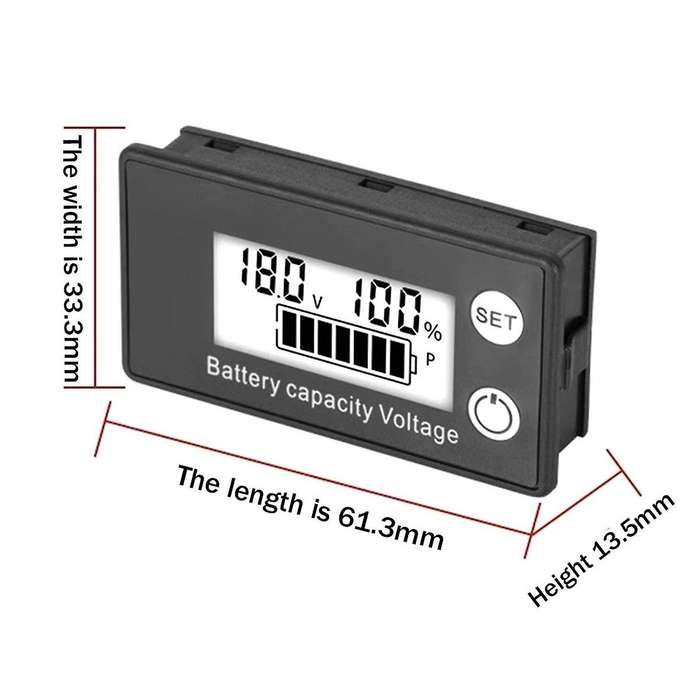 LCD Liquid Crystal 8-100V Voltmeter Battery Car Power Detection Digital Lithium Battery Capacity Dis