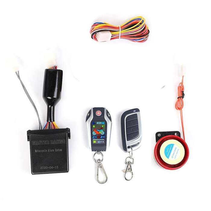 Lcd Motorcycle Alarm Auto Lock/unlock Security System Two Anti-theft Alarms Keyless Engine Start, wi