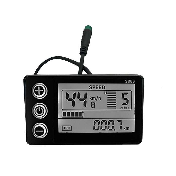 Lcd-s866 Electric Bike Lcd Display Meter 24v 36v 48v E-bike Control Panel with Waterproof Plug Ebik