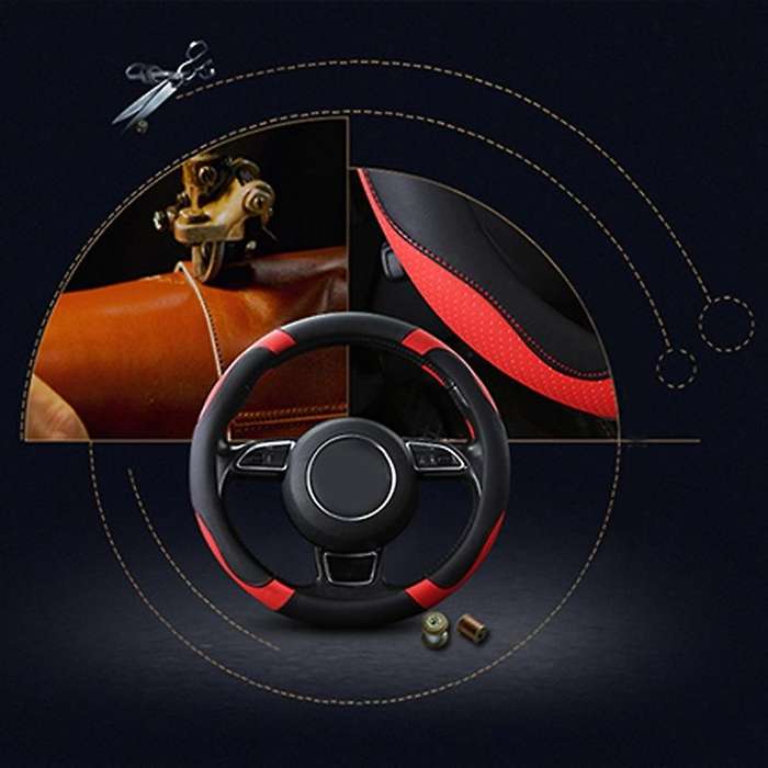 Leatherette Car Decoration Car-Styling Sport Auto Steering Wheel Covers Anti-Slip Automotive Accesso