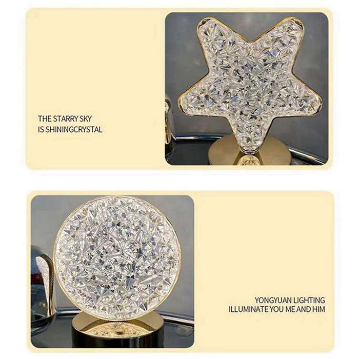 Led , Star Three Color Desk Light, Touch Dimming, Bedside Light, Romantic Diamond Usb