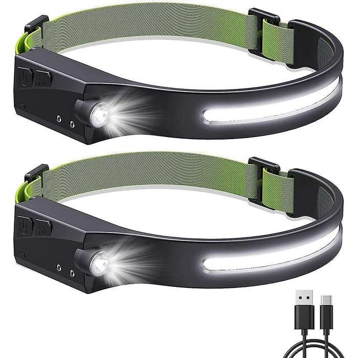 LED ,USB Head Light Lamp Rechargeable,600 Lumens COB LED Headlight, Sensor with IPX4 Waterproof