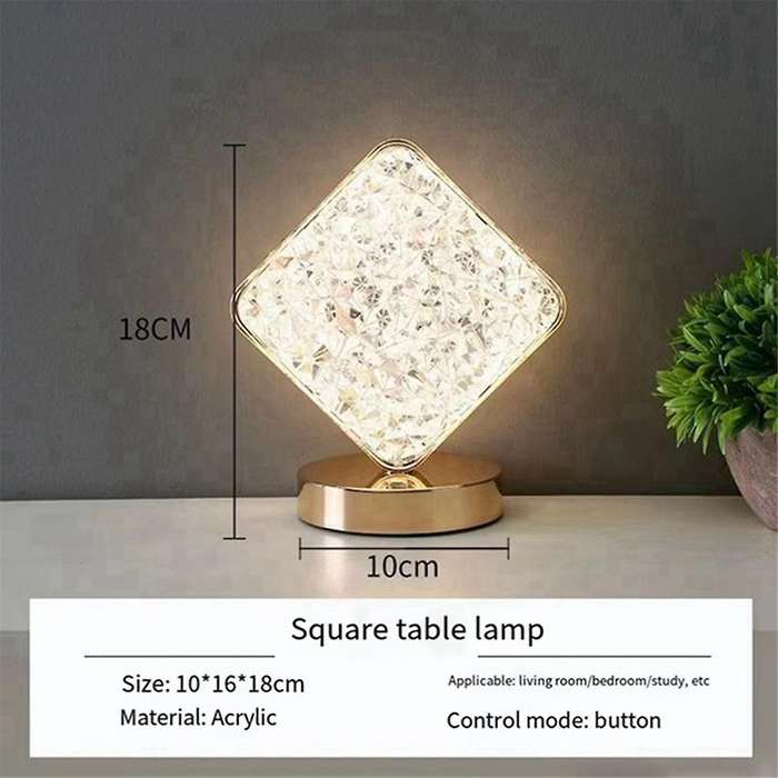 Led , Diamond Three Color Desk Light, Touch Dimming, Bedside Light, Romantic Diamond Usb
