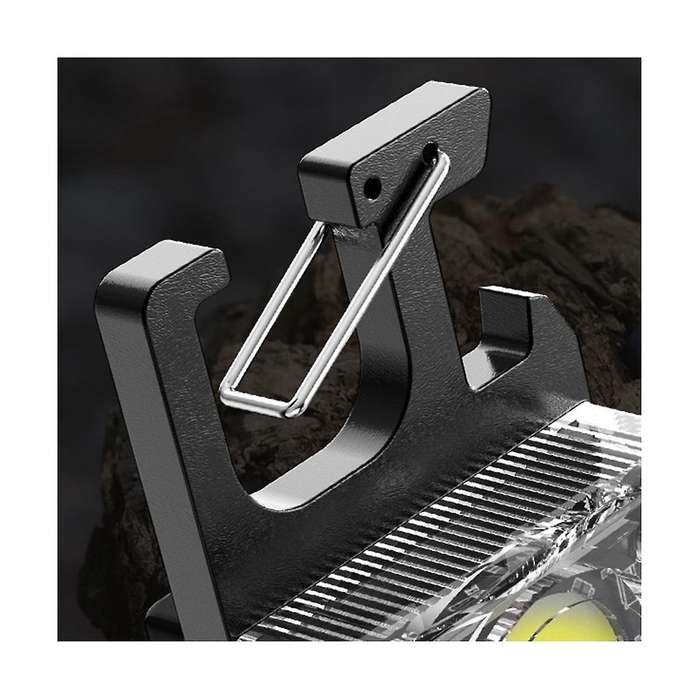 LED COB Keychain Light Solar Type-C USB Rechargeable Portable Waterproof Flashlight for Power Outage