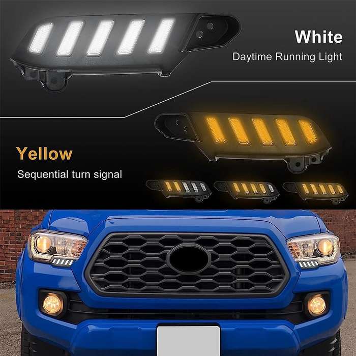Led Daytime Running Lights for 2016-2023, Sequential Flash Turn Signal Drl Front Side Headlight