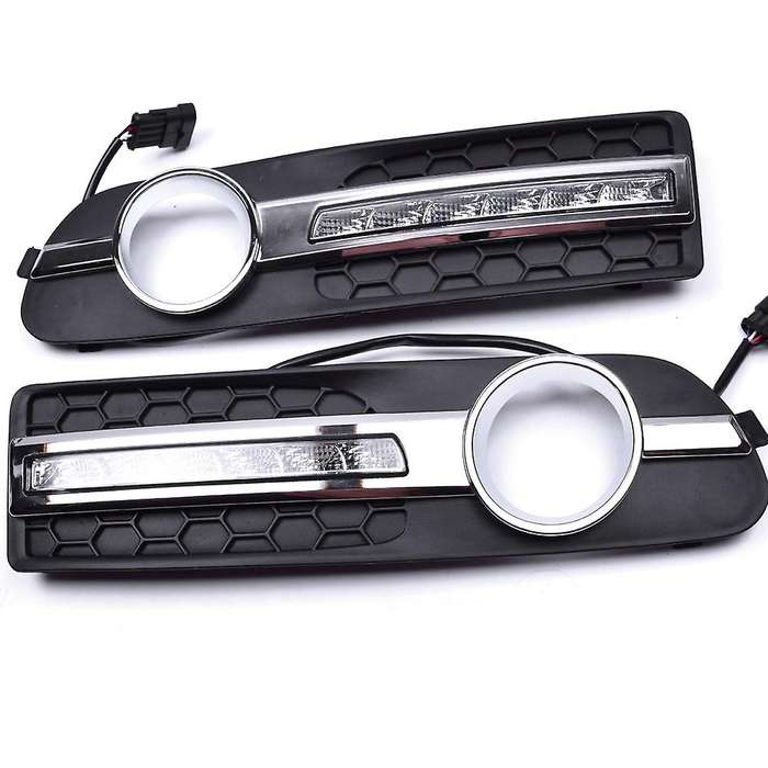 LED DRL Daytime Running Light Fog Lamp 12V Car Running Lights for S80 2009 - 2013(Yellow + White)