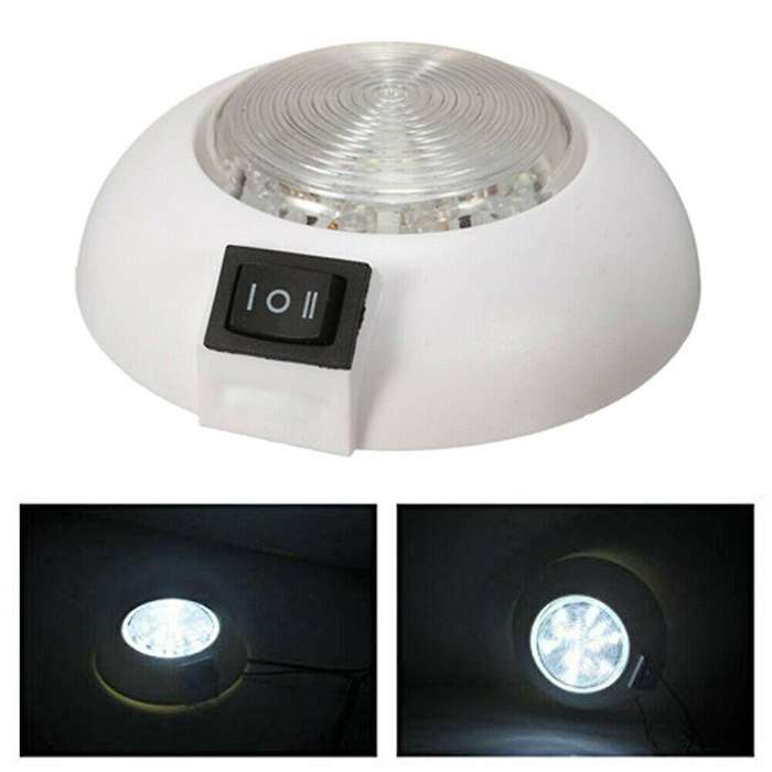 LED Dual White Blue RV Caravan Trailer Boat Interior Ceiling Dome Light 12V