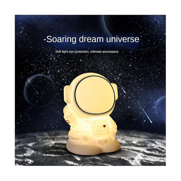 Led Eye Protection Night Light Astronaut Silicone Flapping Lamp Children's Bedside Dormitory Emotio