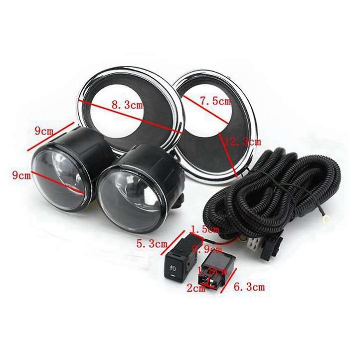 LED Fog Light Headlight Chrome Fog Lamp Cover Bezel Switch Foglights Assembly for J11 ROGUE 15-17