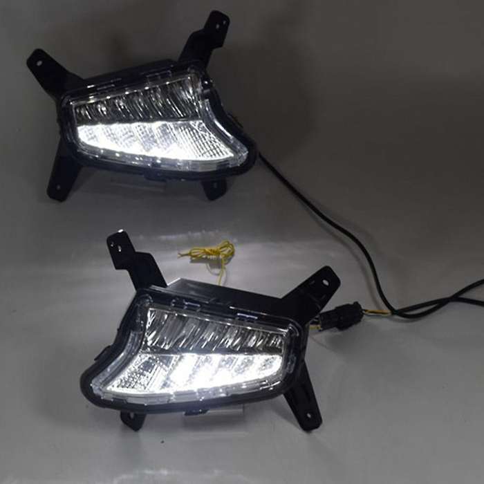 LED Fog Lamp for Santro 2018 2019 DRL Daytime Running Lights with Yellow Turn Signal Light Drl