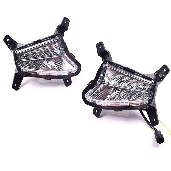 LED Fog Lamp for Santro 2018 2019 DRL Daytime Running Lights with Yellow Turn Signal Light Drl