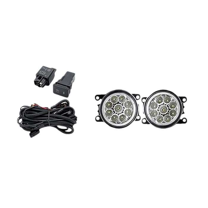 LED Fog Light Headlight Chrome Fog Lamp Cover Grill Bezel Switch Foglights Assembly for Focus MK2 20