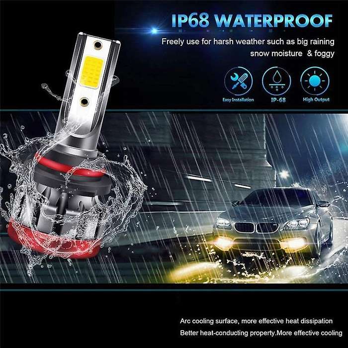 Led Fog Lights Bulb Yellow 3000k 55w 3600 Lumens Dob Chip (9005 Hb3)