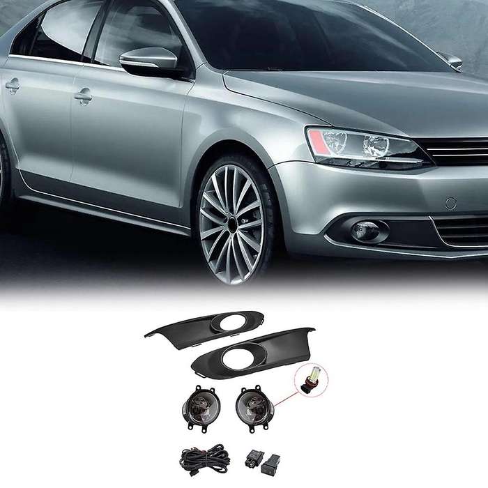 LED Fog Light Headlight Fog Lamp Cover Grill Bezel Switch Foglights Assembly for 6 MK6 2011 2012 201