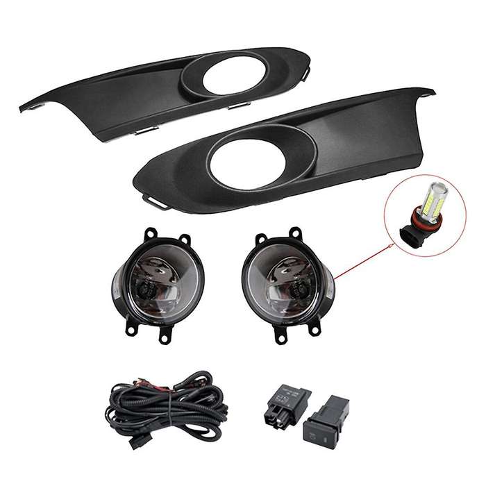 LED Fog Light Headlight Fog Lamp Cover Grill Bezel Switch Foglights Assembly for 6 MK6 2011 2012 201