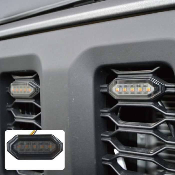 LED Front Grille Lights White Amber Light External Grille Lamps