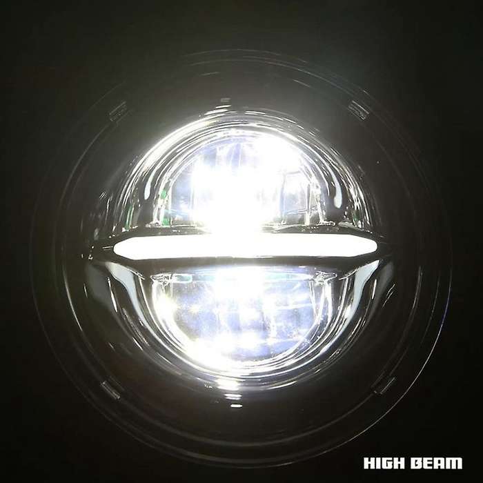 LED Headlight with Halo DRL Bulb Kit Motorcycle Headlight Suitable for Locomotive Modified Headlight
