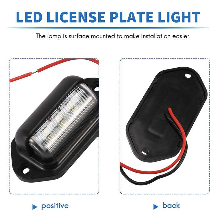 LED License Plate Light Waterproof License Plate Tail Light Compatible Trailers, RV, Trucks, Boats