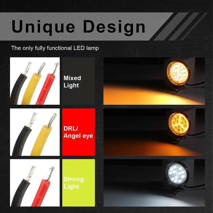 LED Light Bar 2PCS 4 Inch 168W Round Work Light Fog Lights DRL Waterproof Truck Car Boat Motorcycle