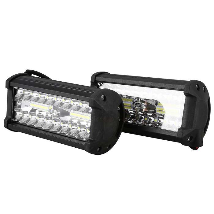 Led Light Bar 7 Inch 240W 24,000Lm Off Road Lights Pods Spot Flood Combo Triple Row Driving Fog Ligh