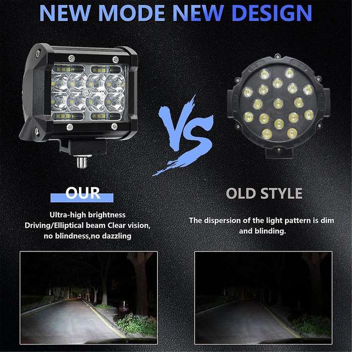LED Light Bar, LED Light Pods 4 Inch 60W 6000Lm LED Truck Work Lights Spot Lights LED Pods for Boat