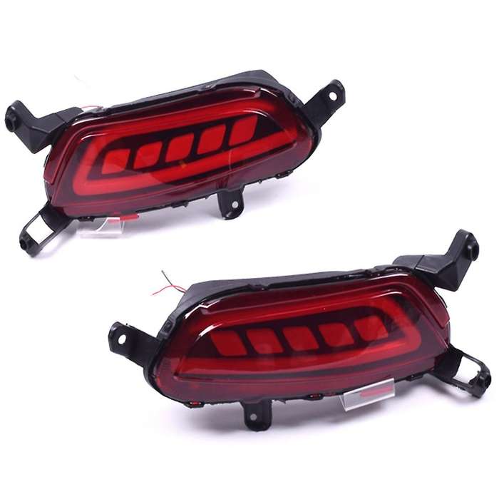 LED Rear Bumper Light Reflector Fog Lamp Brake Light Turning Signal Light for -3 CX3 2015-2019(Three