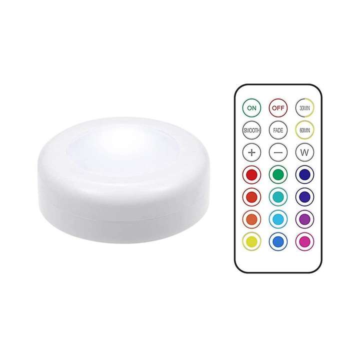 LED Puck Light Wireless Remote Control Dimmable Battery Operated Contact Sensor Night Lamp for Room