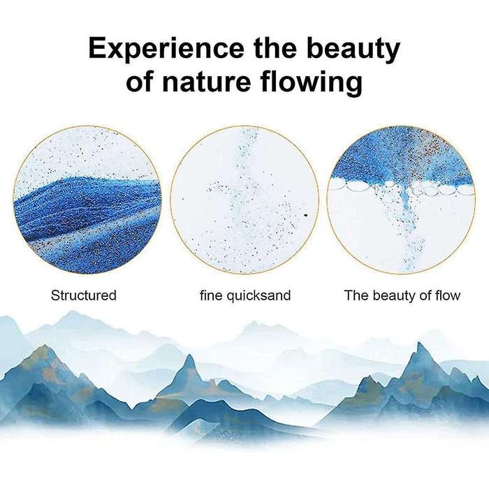 LED RGB Sandscape Lamp Moving Sand Art Night Light with 7 Colors Hourglass Light 3D Sea Display Dec