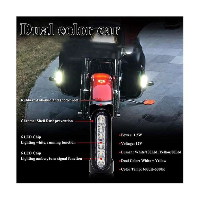 Led Steering Bar Guard Light Motorcycle Bar Guard Turn Signal Lever Light for Motorcycles Black