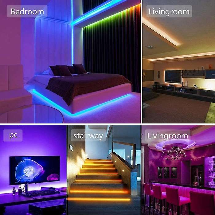 LED Strip Light RGB 5050 SMD with Bluetooth Infrared Control Flexible Ribbon 10M for Living Room Dec