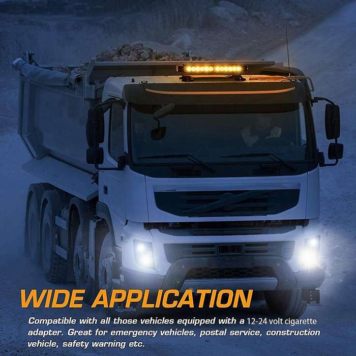 LED Strobe Flashing Light Bar-Double Side Amber 30 LED High Intensity Emergency Hazard Warning Light