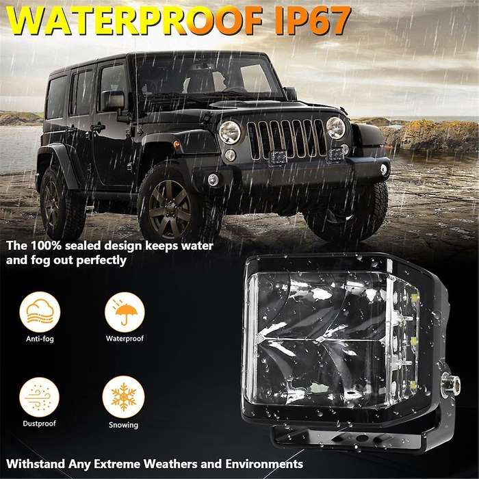 LED White Worklights 100W 10000LM Offroad Fog Light for Truck SUV Boat Work Lights Night Driving Lam
