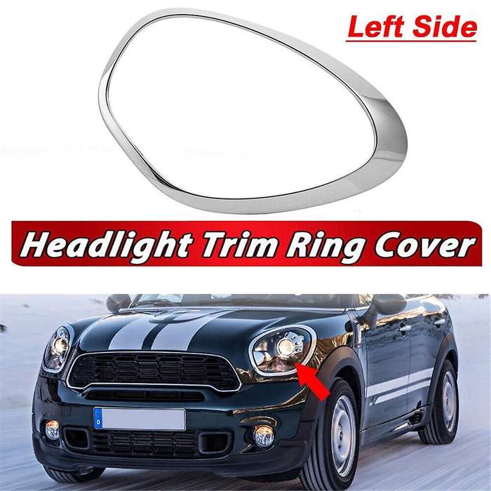 Left Front Headlight Trim Ring 51139801573 for R60 Countryman 11-16 Head Light Lamp Chrome Bezel Dec